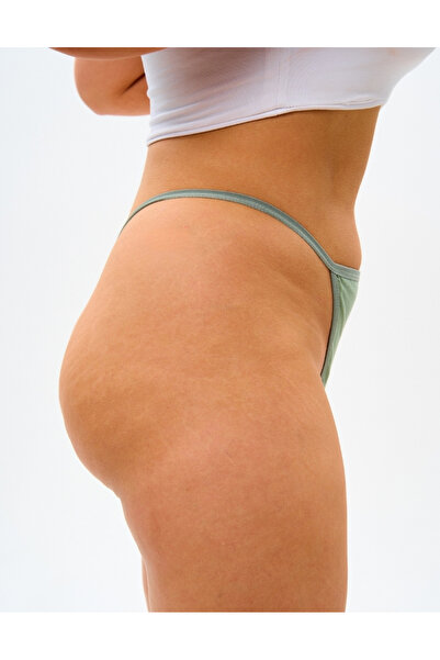 ALYA UNDERWEAR Kadın Ipli Tanga Külotlar - 5’li Paket (PUDRA, MAVİ, PEMBE, YEŞİL, LACİVERT) 1301p