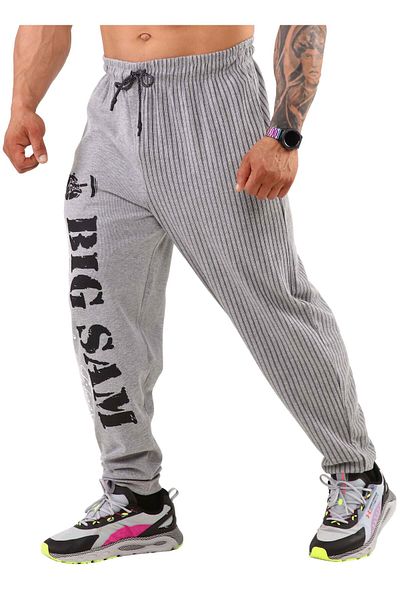 Big Sam Gray Wide Cut Body Trousers Sweatpants - 1174