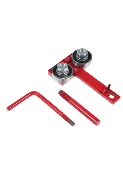 Choice أداة إغلاق قضيب منشار السلسلة الحمراء، قابلة للتعديل بالكامل لتناسب قضبانًا مختلفة المقاسات، مصنوعة من الفولاذ المقاوم للصدأ.