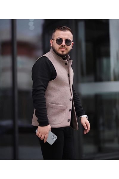 FMB Ticaret Italian Style Stamped Prevailing Collar Slim Fit Premium Vest