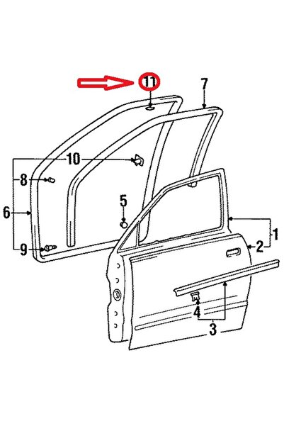 Hys Kapı Çevre Fitili Ön Sağ Hyundaı Accent Yumurta Kasa 1995-2000
