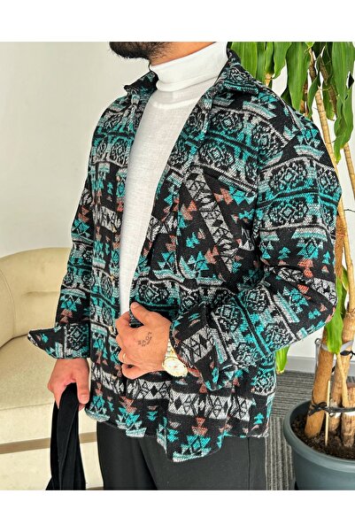 Hazhers Ανδρικό πουκάμισο oversize πουκάμισο με γιακά