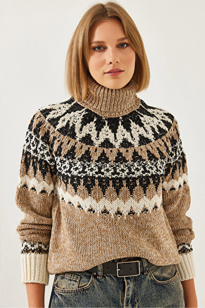 Bianco Lucci Dámský žakárový raglánový úpletový svetr 20246206