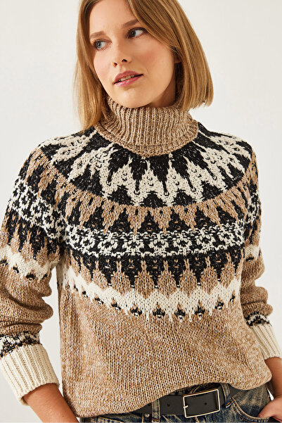 Bianco Lucci Dámský žakárový raglánový úpletový svetr 20246206