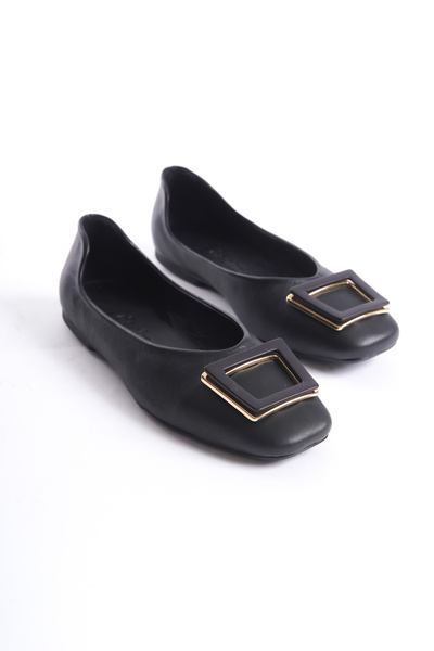 DaphneSandals Genuine Leather Women's Black Ballerinas - B901