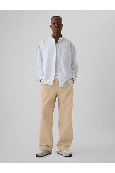 GAP ErkekModern Pile Detaylı Baggy Fit Khaki Pantolon