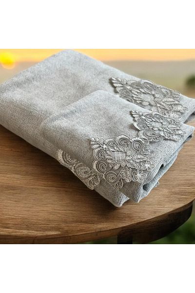 Çeyiz Bahçesi Dowry Garden Elsa Double Velvet Hand Towel 50 × 90 and 35 × 50