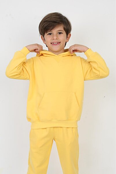 REPLİX Erkek Çocuk Kapüşonlu Sarı Sweatshırt (2-7 Yaş)