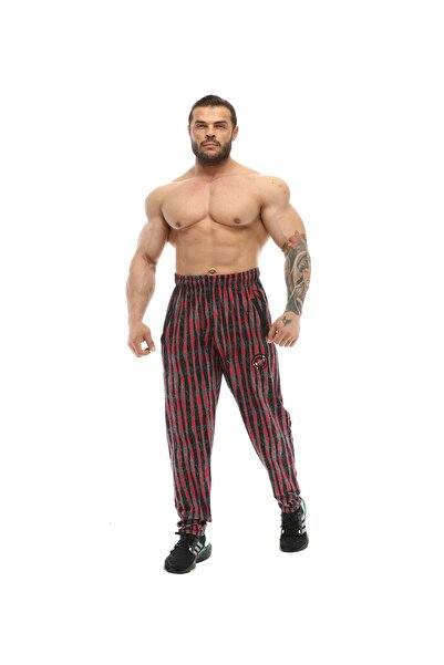 Big Sam Erkek Kırmızı Karma Desen Yazlık Eşofman Altı Şalvar Kesim 1208