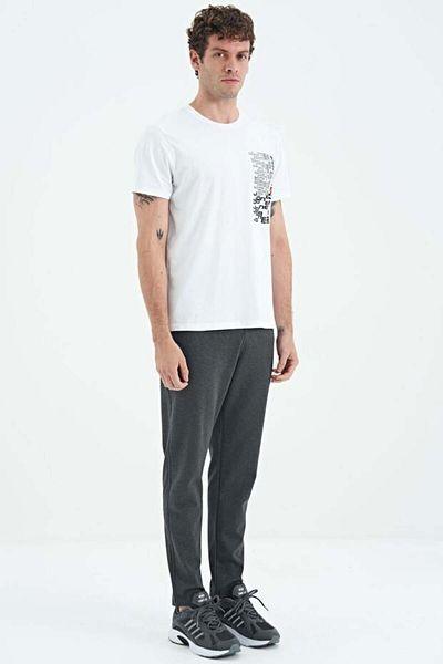 AIR JONES 84949 Ανδρικό Anthracite Melange Slim Fit Ανδρικό παντελόνι αθλητικής φόρμας