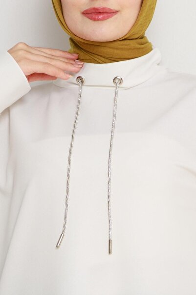 Sevitli White Stand Collar Tunic