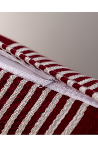 Madame Coco Virlet Throw Pillow Cover - Red/Beige - 45X45 cm