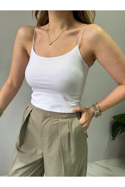 Size Özgü Bustier with White Rubber Straps