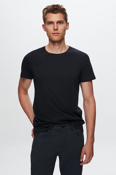 D'S Damat Μπλουζάκι Ds Damat Slim Fit Navy Blue/Khaki/Μπεζ 3 τεμαχίων
