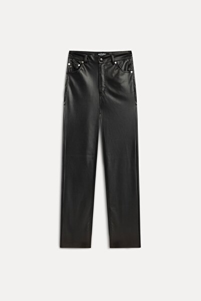 VATKALI Deri Pantolon Siyah