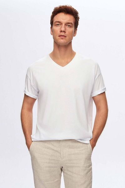 D'S Damat Λευκό 100% βαμβάκι - T-Shirt Ds Groom Regular Fit