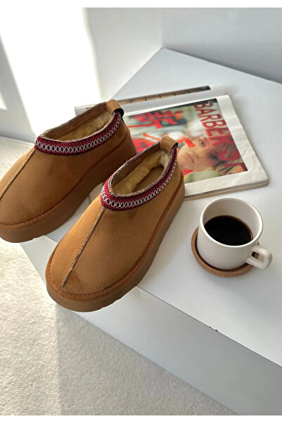 Aytek Süet Taba Kürklü Sabo Kadın Terlik