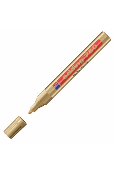 Edding قلم طلاء ديكور هوبي آرت قلم تحديد بطرف دائري ذهبي 750Cr (عبوة من 10 قطع)