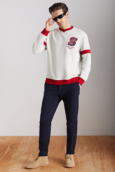 GRIMELANGE Reynon Чоловічий - V-подібний виріз, з підкладкою, м'який, органічна бавовна, кам'яний колір, светр.