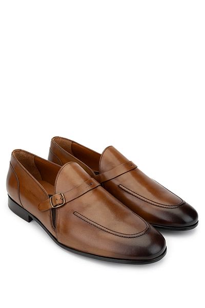 Tamer Tanca Men's Genuine Leather Tan Loafer Shoes