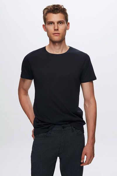 D'S Damat Μπλουζάκι Navy Blue Regular Fit Ds Groom 100% βαμβάκι
