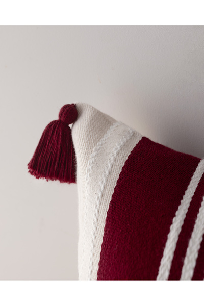 Madame Coco Virlet Throw Pillow Cover - Red/Beige - 45X45 cm