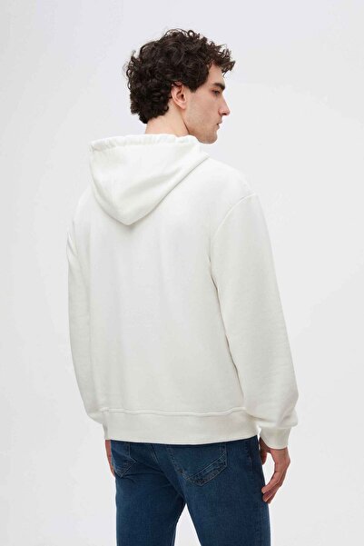 Twn Світло-бежевий капюшонний світшот з вишивкою вільного крою з трьохниткової тканини.