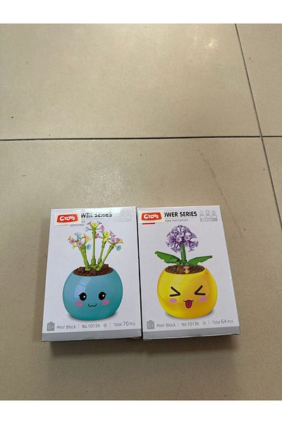 u-toys 2 نموذج كتل بناء نمط الأزهار