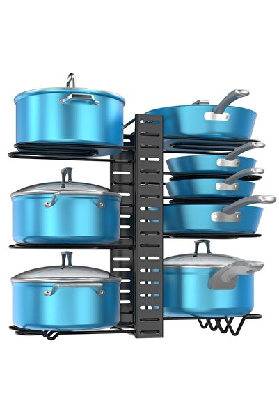 Choice 8 Layers Double Side Pot Rack Organizer Under Cabinet,8 Tier Adjustabl...