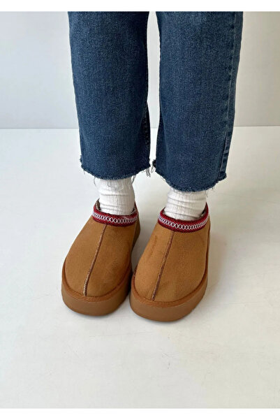 Aytek Süet Taba Kürklü Sabo Kadın Terlik