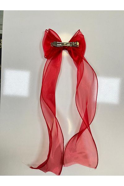 Çınar Aksesuar Women Long Tulle Bow Buckle - Automatic Bow Buckle - Long Chiffon Bow Buckle
