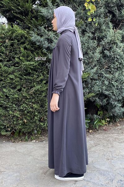 ASİLNUR Καπνιστό Χρώμα Παιδικό Πλισέ Φεράζ