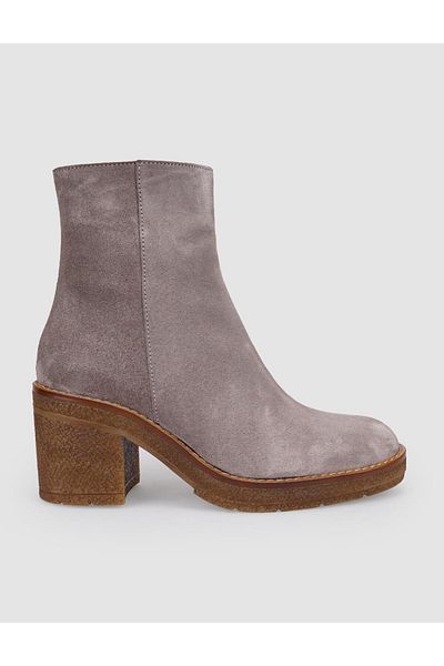 Cabani 100% Genuine Leather Mink Suede Zippered Women's Heeled Boots