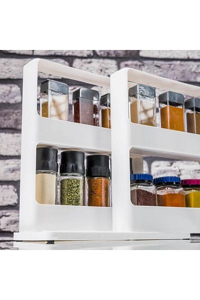 Myend Movable Spice Rack, Spice Rack That Can Be Moved Right-Left