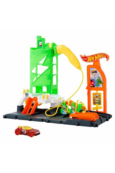 HOT WHEELS Mattel Oyuncak Elektrikli Araç Şarj İstasyonu Oyun Seti HTN79