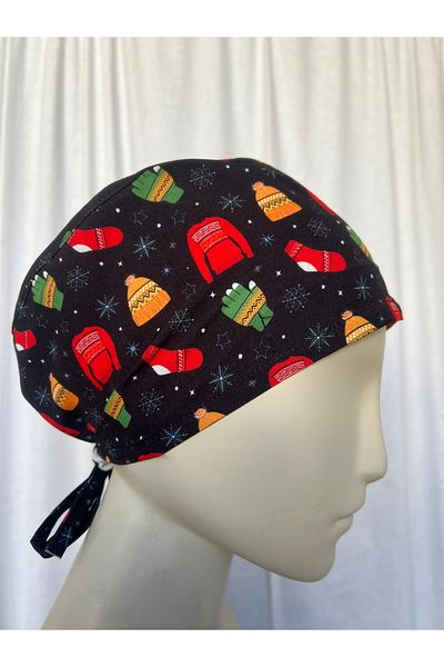 monotıp Black Patterned Nurse Bandana - Doctor and Amethabe Bonnet