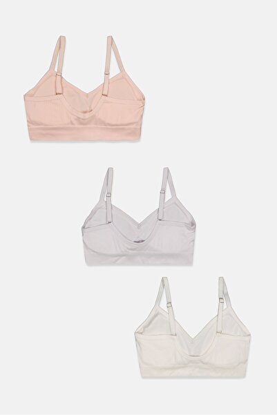 Tahari Women 3 Pack Padded Seamless Ribbed Bra, Pink