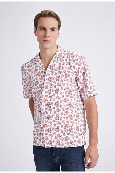 Twn Comfortable White Printed Short Sleeve Shirt