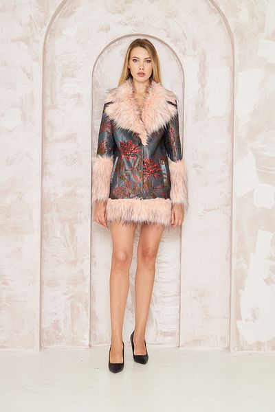 Redpoint Jackets Faux Fur Detailed Jacquard Coat