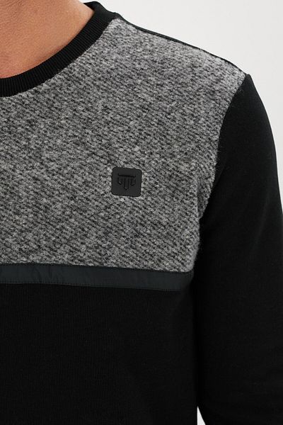Tony Montana Кадифен суитчър с кръгло деколте Selanik Piece - KS-1672