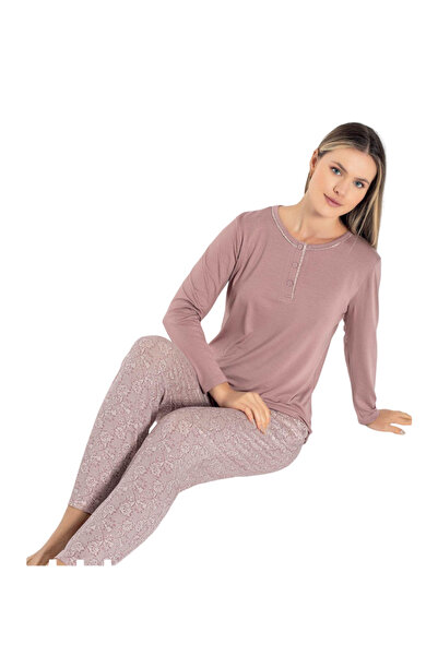 Olivera Dfn1855 Model Long Sleeve Women's Pajamas Set