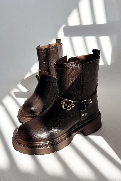 nope21shoess Μπότες Pablo Brown από γνήσιο δέρμα