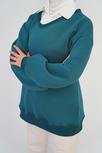 SAİS Fashion Oversize gömlek yaka kazak - Uç iplik