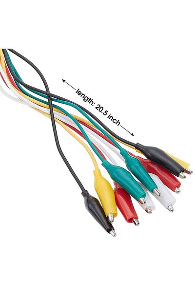 AOKIN 10pcs 50cm 35mm Alligator Clips Double-ended Clips Crocodile Cable Alligator Jumper Wire Test Lea...