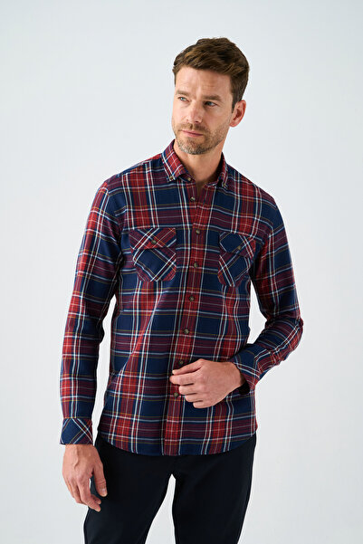 Paşahan Buttoned Collar Comfirt Fit Lumberjack Men's Shirt