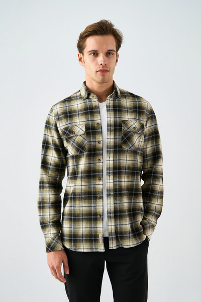 Paşahan Ανδρικό πουκάμισο Ξυλοκόπος με γιακά με κουμπιά