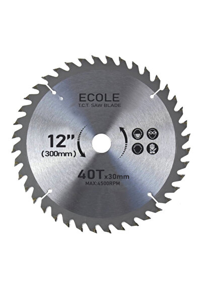 ECOLE 300MM Ecole Daire Testere Bıçağı (Kaliteli Metal 40 Dişli 300mm x 30mmS...