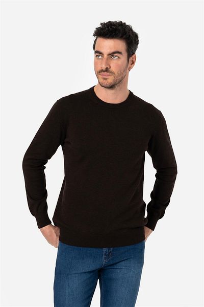 Brothers Ανδρικό πλεκτό πουλόβερ με λαιμόκοψη - Standard Calip, Custer Brown B05.242.539