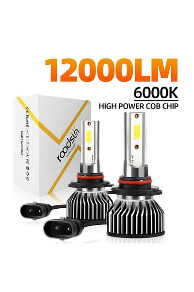Choice مصباح أمامي للسيارة H7 Roadsun Mini Size H4 H11 H7 LED بقوة 12000 لومن و6000 كلفن H1 H13 9005 Hb3 9006 Hb4