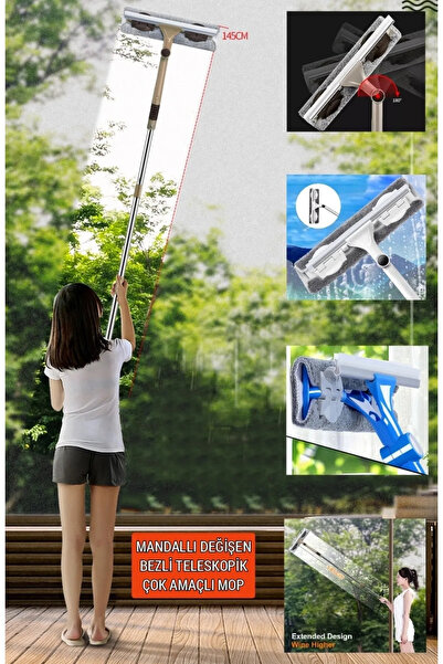 Empressco Bükülebilir Teleskopik Cam Temizleme Aparatı, Pratik ve Kullanışlı ...